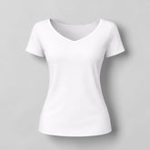 Women's V-neck T-shirt with contrasting sleeves