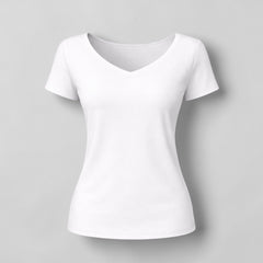 Women's V-neck T-shirt with contrasting sleeves