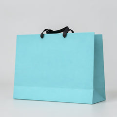 Branded paper bag with satin straps