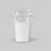 Square Bottom Plastic Cup with Dome Lid