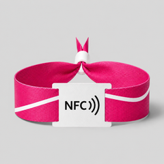 צמיד בד פוליאסטר עם כרטיס PVC כולל שבב NFC