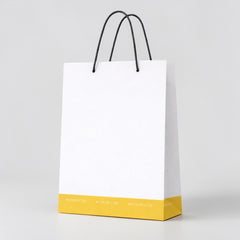 White Carrier Bag with Round Rope Handles