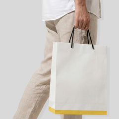White Carrier Bag with Round Rope Handles