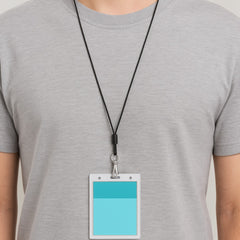 Adjustable Elastic Cord Lanyard with ID Badge