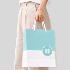 Wide White Paper Bag with Thick Dark Rope Handles