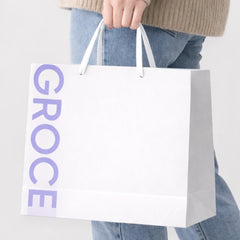 Horizontal Shopping Bag with Fabric Handles