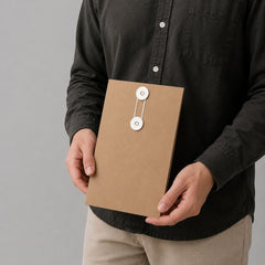 Vertical Kraft Envelope with String & Button Closure