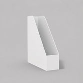 Stockk white A4 cardboard document holder, open diagonal design for office organization and desk storage.