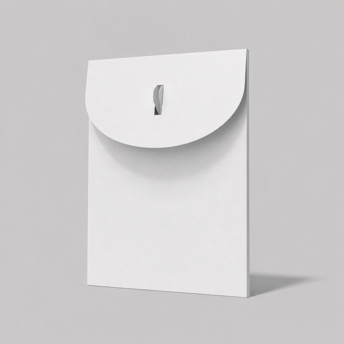 Stockka white A4 cardboard folder with a round tab and smart slot closure. Ideal for documents, reports, and presentations.