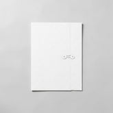 Stockka A4 white cardboard marketing folder with classic string closure and circular holders. Ideal for professional documents.