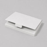 Stockka white A4 cardboard presentation folder with a secure tab closure, ideal for documents and marketing materials.