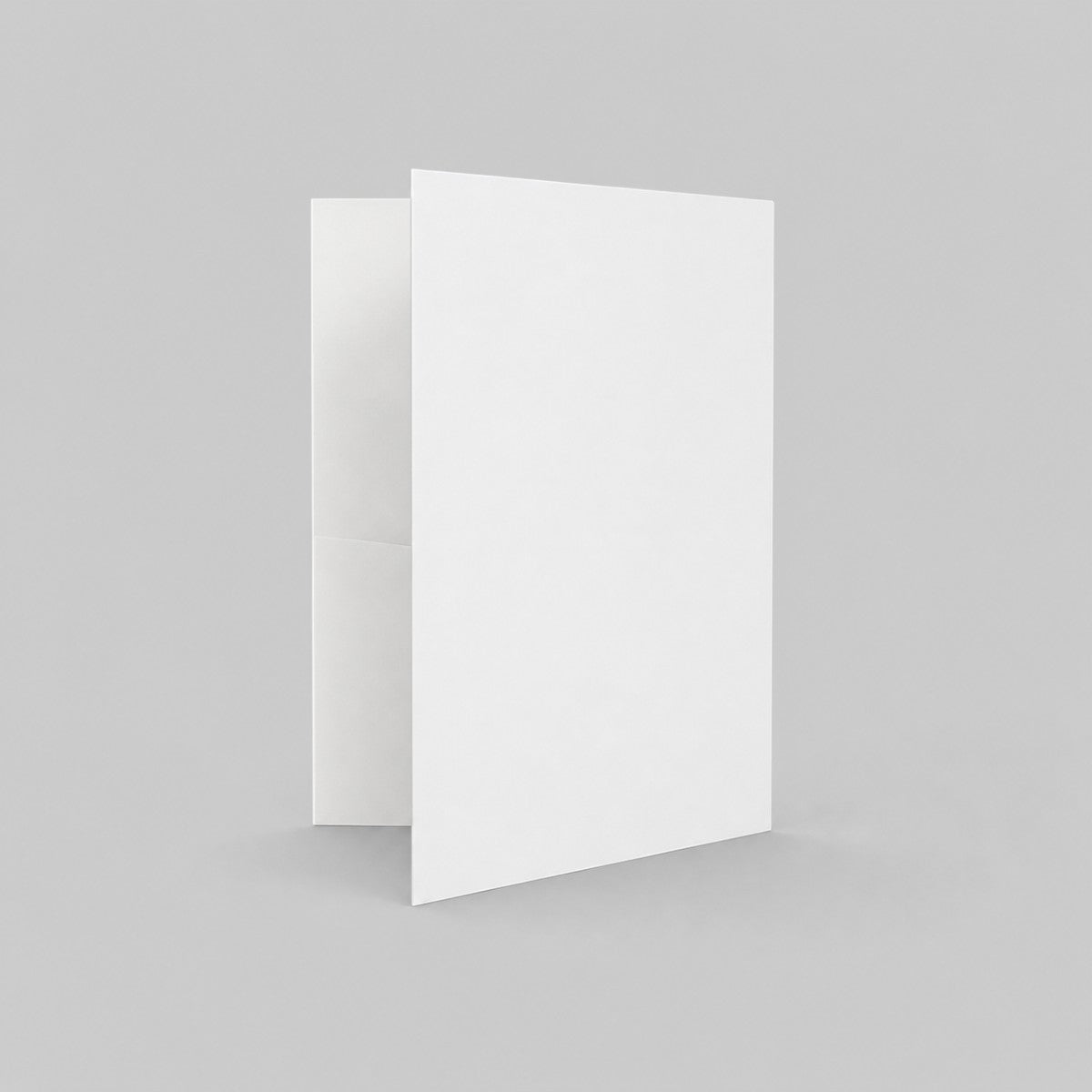 Stockka A4 project folder, white cardboard, two pockets, ideal for business presentations and branding.