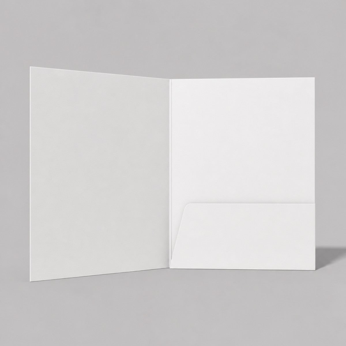 Stockka A4 white cardboard office folder with internal pocket, ideal for documents and professional use.