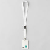 Stockka black polyester lanyard with adjustable buckle and clear PVC ID card holder.