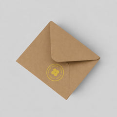 Stockka brown kraft paper envelope with a classic triangular flap, perfect for eco-friendly invitations and branding.