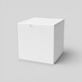 Stockka cream rigid cardboard cube gift box with top closure, ideal for small items, cosmetics, and promotional products.