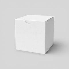 Stockka cream rigid cardboard cube gift box with top closure, ideal for small items, cosmetics, and promotional products.