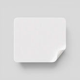 Stockka white square sticker with rounded corners, ideal for custom branding on products and packaging.