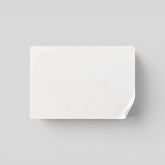Stockka white square custom sticker, ideal for branding products, packaging, and mailers. Coated paper.