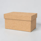 Stockka traditional kraft cardboard box with separate lid, ideal for shoes, clothing, or marketing kits.