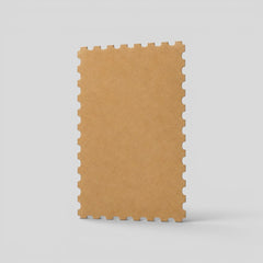 Stockka brown kraft paper greeting card with perforated edges, suitable for custom messages and branding.