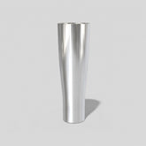 Stockka tall, narrow, silver stainless steel thermal tumbler with a smooth metallic finish, ideal for hot or cold drinks.
