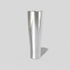 Stockka tall, narrow, silver stainless steel thermal tumbler with a smooth metallic finish, ideal for hot or cold drinks.
