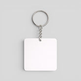 Stockka square acrylic keychain with metal chain and ring, ideal for custom logos and branding.