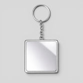 Stockka square acrylic keychain with metal chain, perfect for custom logos and photos.