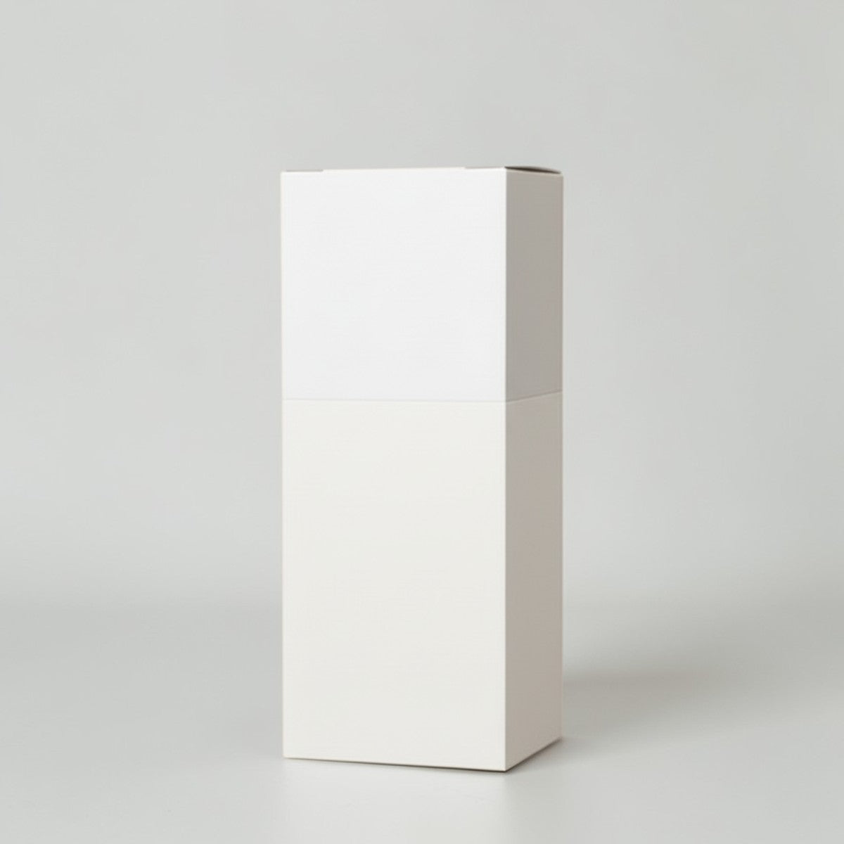 Stockka vertical wine box with top opening, made of coated cardboard with a light purple abstract swirl pattern.