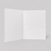 Stockka white A4 double pocket presentation folder, ideal for documents and business cards.