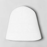 Stockka white acrylic double-knit unisex beanie for winter warmth and style.