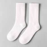 Stockka white mid-calf socks with a subtle argyle pattern, made from a soft cotton blend for everyday wear.
