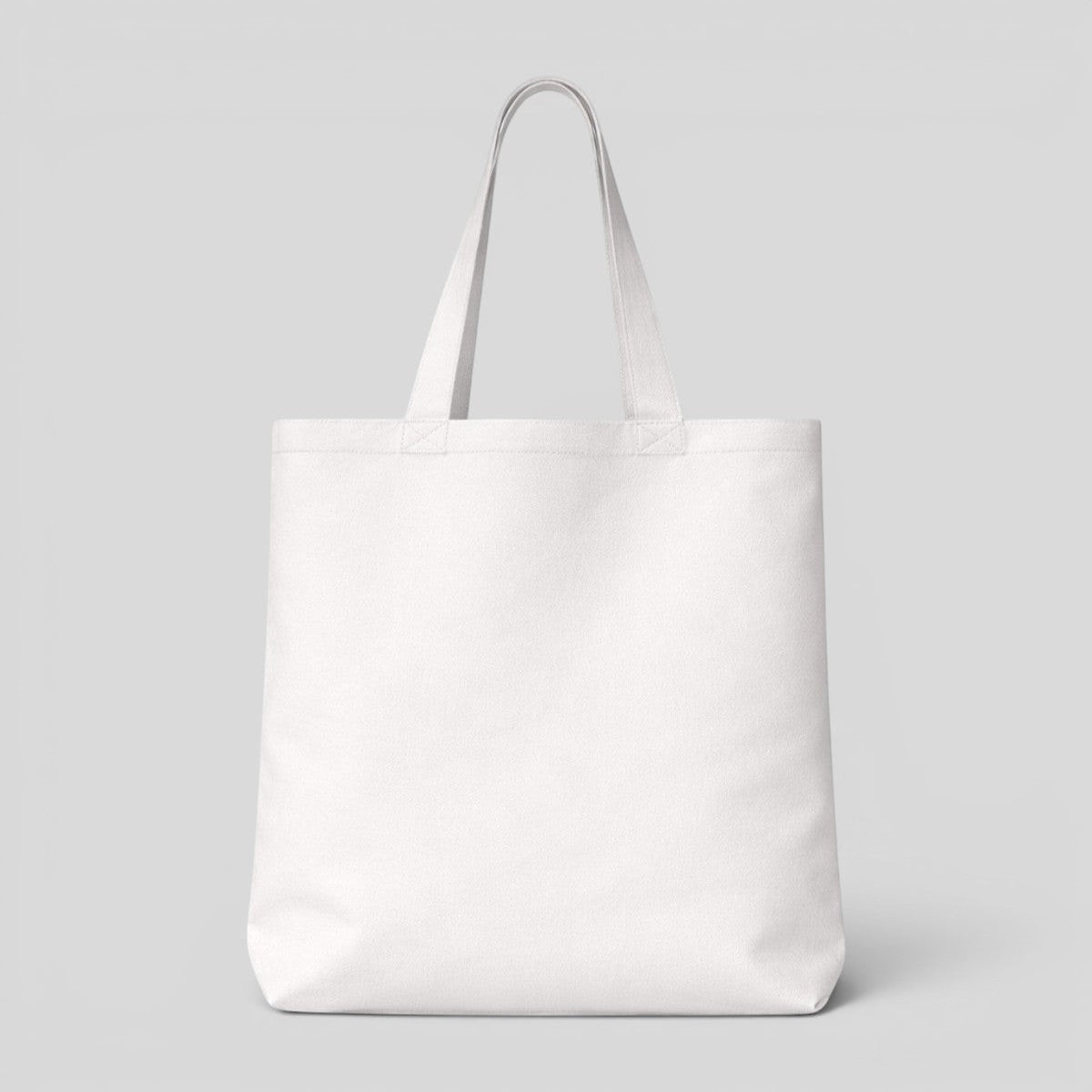 Stockka white canvas tote bag made of 100% natural cotton, perfect for custom printing and everyday use.