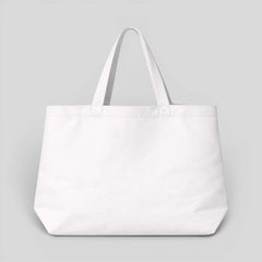 Stockka white canvas tote bag with long handles, perfect for everyday use or custom printing.