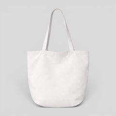 Stockka white canvas tote bag with long shoulder straps, perfect for everyday use or branding.