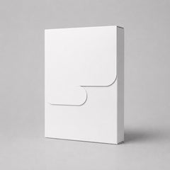 Stockka compact white cardboard box with curved front closure, ideal for cards, gift cards, or product samples.