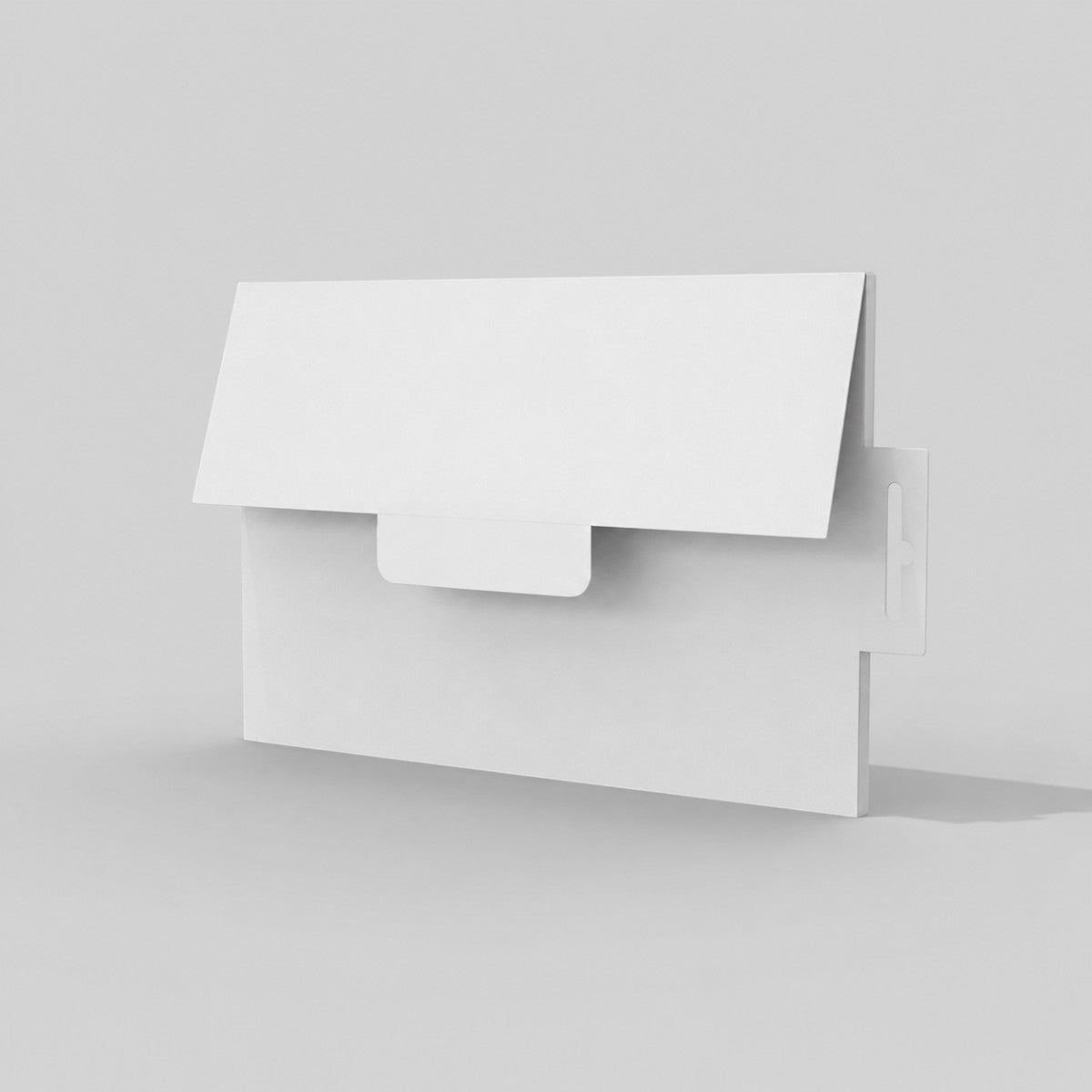 Stockka white A4 cardboard envelope folder with hanging tab and closure flap, ideal for documents or marketing kits.