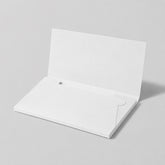 Stockka white cardboard envelope with internal pocket for secure document storage.