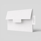 Stockka white A4 cardboard envelope folder with flap closure and hanging tab for display.