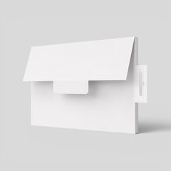 Stockka white A4 cardboard envelope folder with flap closure and hanging tab for display.