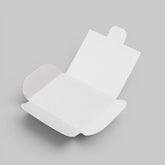 Stockka white coated cardboard mailer box with top closure, ideal for small items like jewelry or stickers.