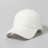 Stockka white cotton twill baseball cap with adjustable velcro closure, one size fits all.