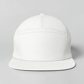 Stockka white cotton flat brim skate cap for men and women, ideal for outdoor activities.