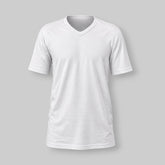 Stockka white short-sleeve cotton v-neck t-shirt for casual wear or custom printing