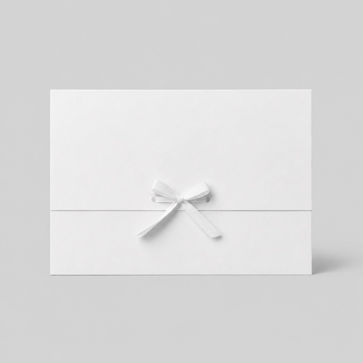 Stockka white paper gift envelope with satin ribbon tie closure, perfect for gift vouchers or greeting cards.