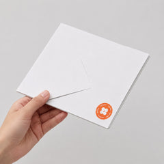 Stockka white greeting card made of 250g wood-free paper with an internal diagonal pocket for gift cards.