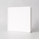 Stockka white hardcover square notebook with 80 lined pages and customisable cover.