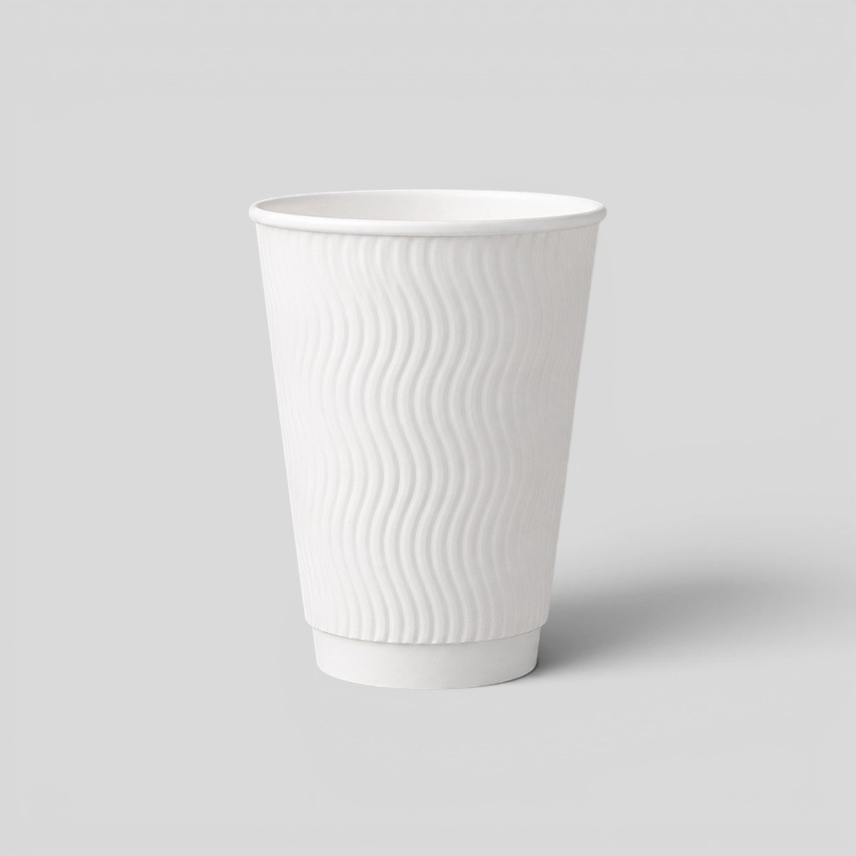 Stockka white kraft paper cup with wavy double wall insulation, no lid, 220gsm