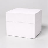 Stockka luxury white premium rigid cardboard gift box with removable lid, matte finish, 650gsm.